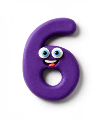 The digit 6 from the Clay characters set
